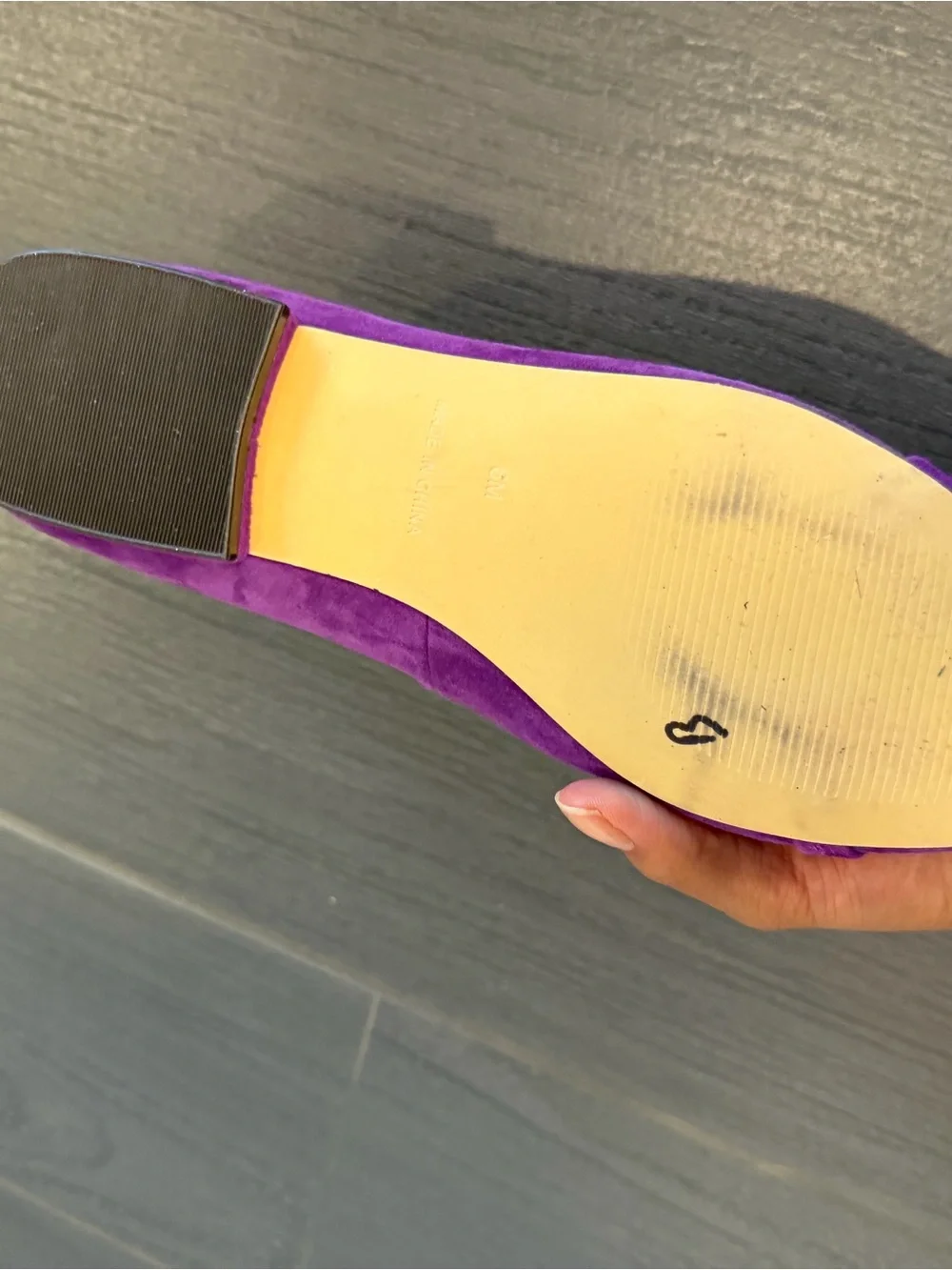 Talbots Purple Suede Ballet Flats with Gold Ring Detail